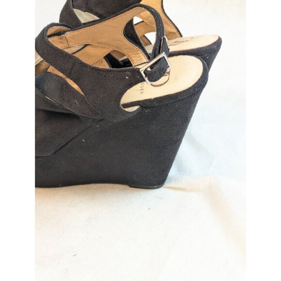 Kelsi Dagger Black Wedge Strap‎ Sandal Womens Size 8 - Picture 7 of 15